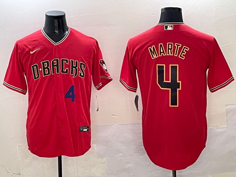 Men Arizona Diamondback #4 Marte Red Game 2025 Nike MLB Jersey style 6